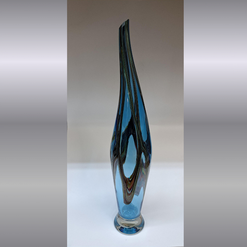 VC-015 Vase, Blue 24x4.5 $700 at Hunter Wolff Gallery